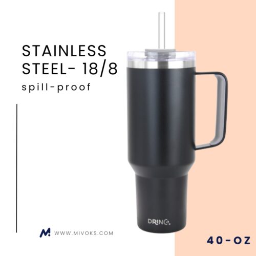 Insulated Tumbler 40 oz Drinco – Stainless Steel(Black)