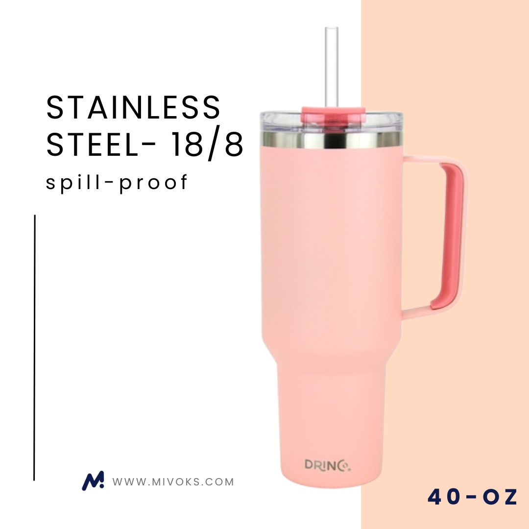 3 Insulated Tumbler 40 oz Drinco – Stainless Steel (Peach)